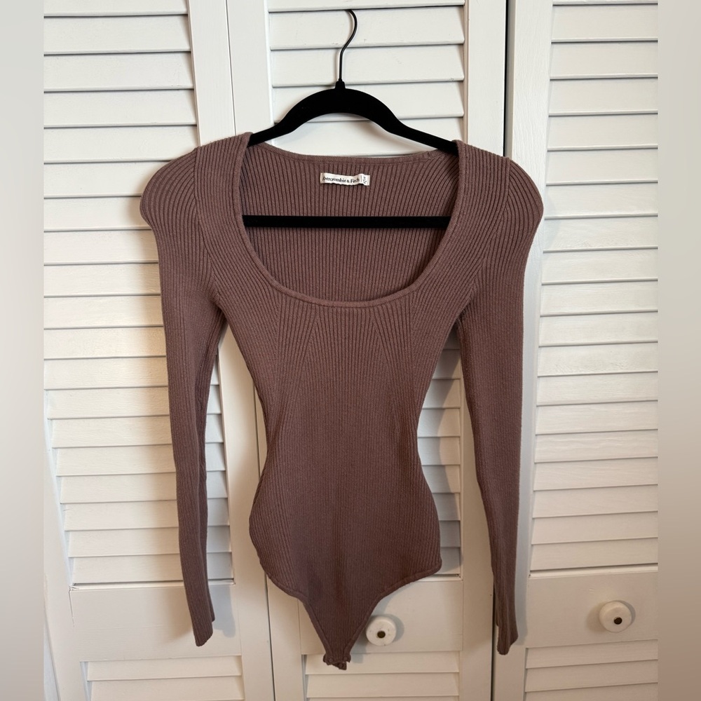 A&F | Sweetheart Sweater Bodysuit | Cocoa |  XS